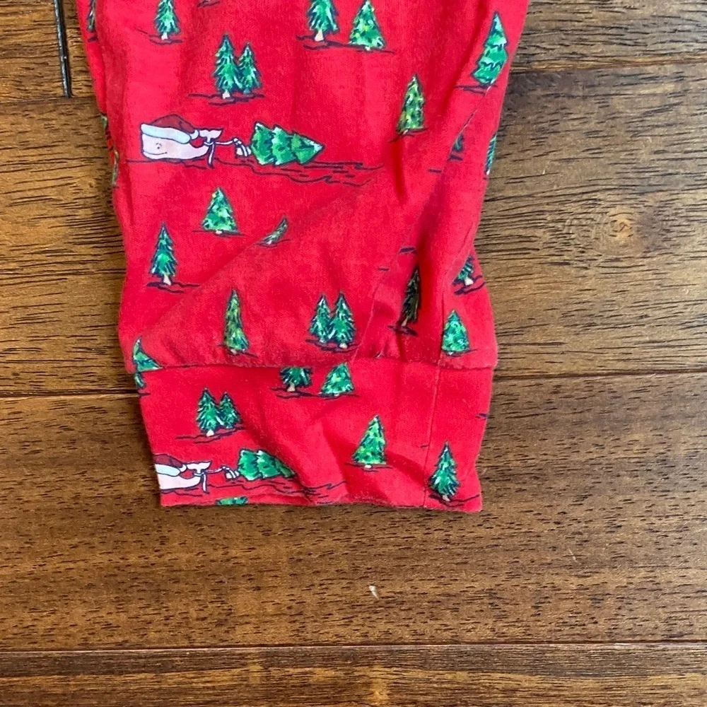 Vineyard Vines Red Kids Pajama Set with Christmas Trees